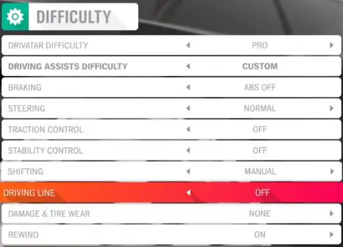 Change game settings Forza 4