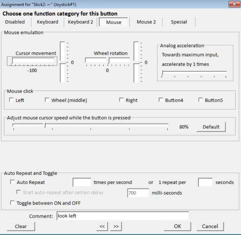 map keyboard keys to controller