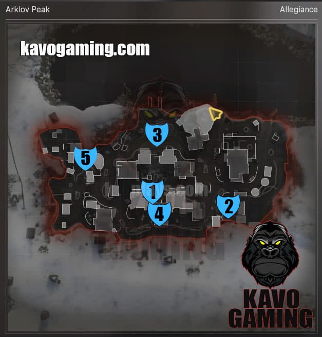 Arklov Peak Hardpoint Locations Map